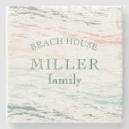 Sunset On The Beach Monogram Beach House Stone Coaster at Zazzle