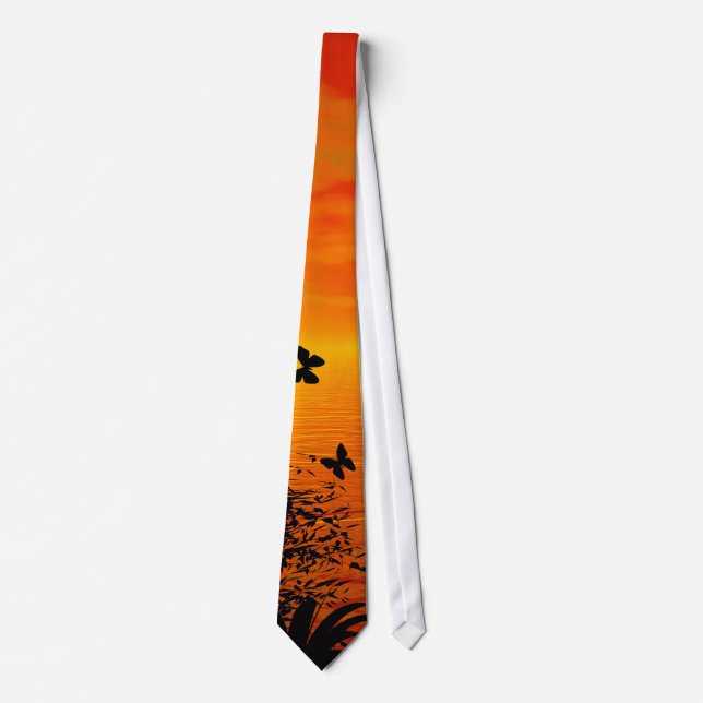Sunset on the beach neck tie (Front)