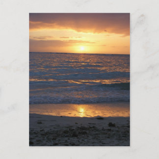 sunset on the beach postcard