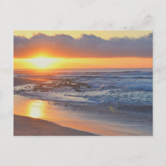 Sunset on the Beach   Postcard