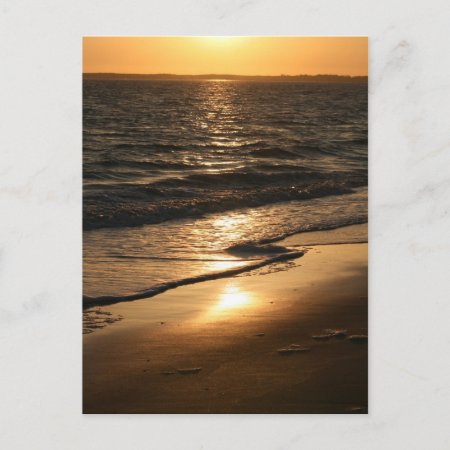 Sunset On The Beach Postcard