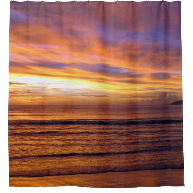 SUNSET on the BEACH Shower Curtain (Front)