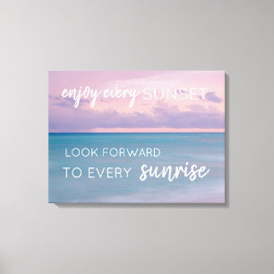 Sunset on the Beach Wall Art with Quote
