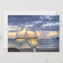 Sunset On The Beach Wedding Invitation