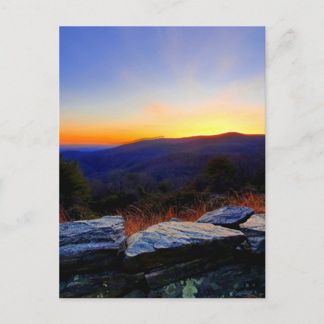 Sunset on the Blue Ridge Parkway Postcard (Front)