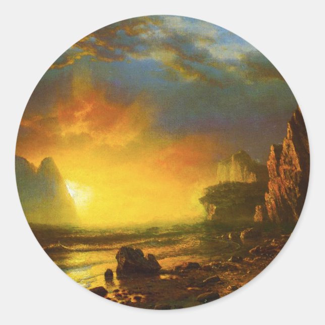Sunset on the California Coast Stickers (Front)