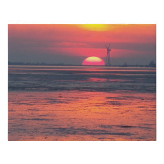 sunset on the coast faux canvas print