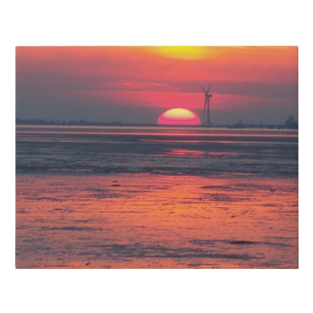 sunset on the coast faux canvas print (Front)