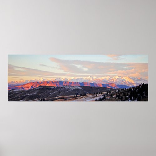Sunset on the Crazy Mountain Range Poster
