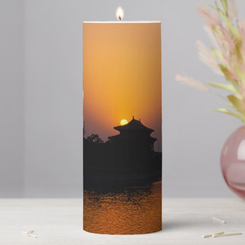 Sunset on the Forbidden city _ Beijing China Pillar Candle