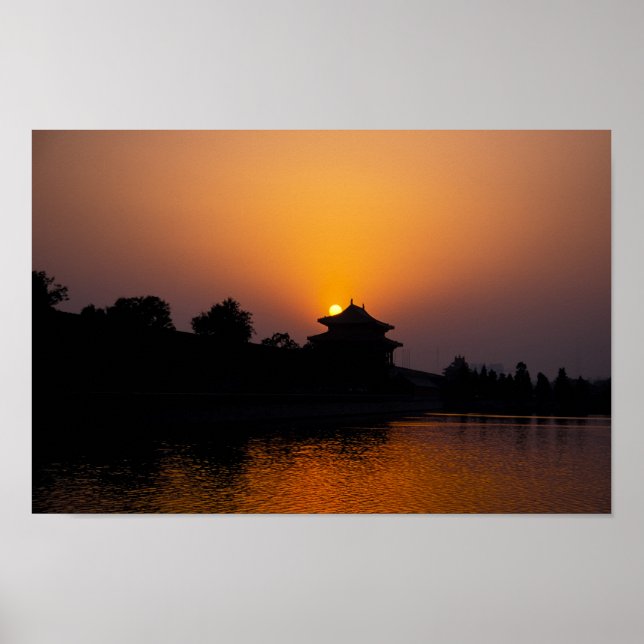 Sunset on the Forbidden city - Beijing, China Poster (Front)