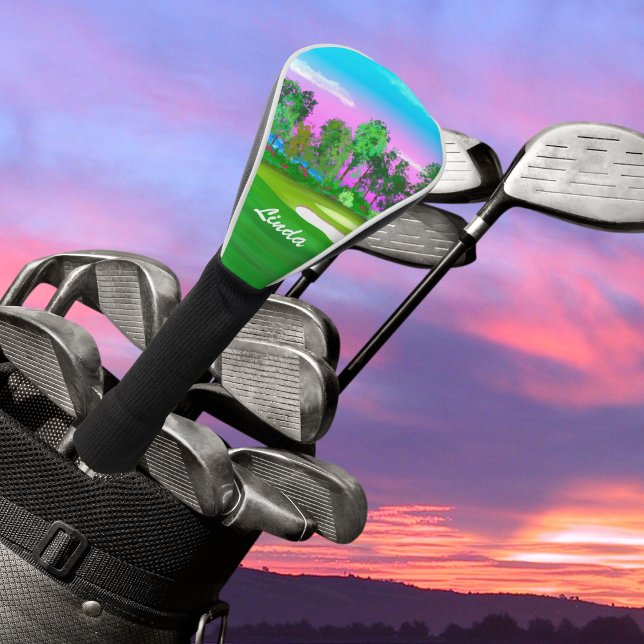 Sunset On The Golf Course Personalized Head Cover (Creator Uploaded)