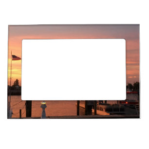 Sunset On The Harbor Photo Magnetic Frame