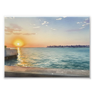 Sunset on the Harbor Photo Print
