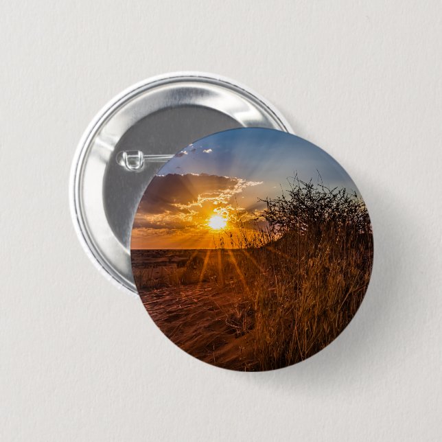 Sunset on the Kalahari desert, Namibia Button (Front & Back)
