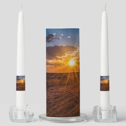 Sunset on the Kalahari desert Namibia Unity Candle Set