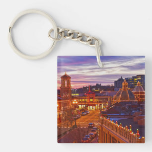 Sunset on the Kansas City Plaza Lights Coaster Keychain