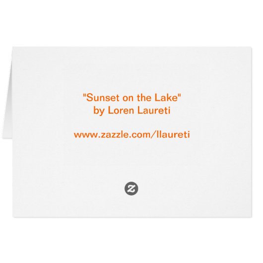 Sunset on the Lake (Back Horizontal)