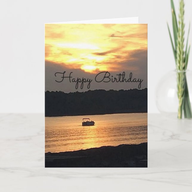 SUNSET ON THE LAKE BIRTHDAY CARD (Front)