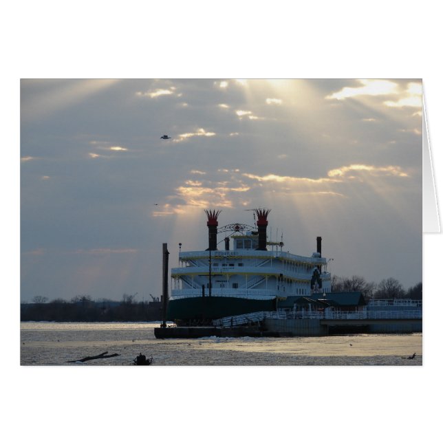 Sunset on the Mississippi River Cards (Front Horizontal)