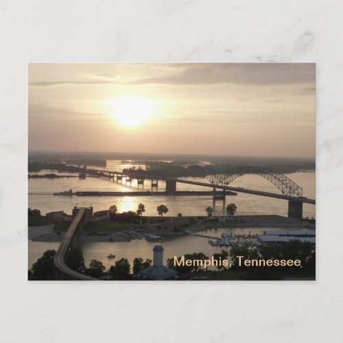 Sunset on the Mississippi River Postcard