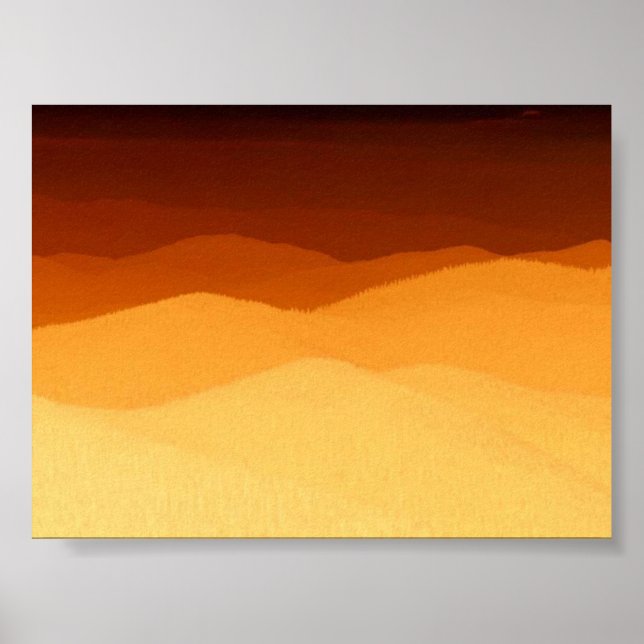 Sunset on the mountains poster (Front)