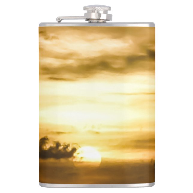 Sunset On The Pacific Ocean Flask (Front)