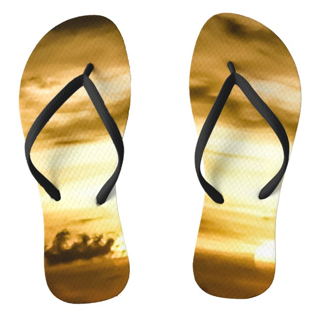 Sunset On The Pacific Ocean Flip Flops (Footbed)