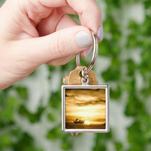 Sunset On The Pacific Ocean Keychain (Hand)
