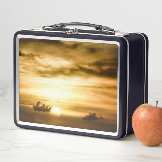 Sunset On The Pacific Ocean Metal Lunch Box (In Situ)