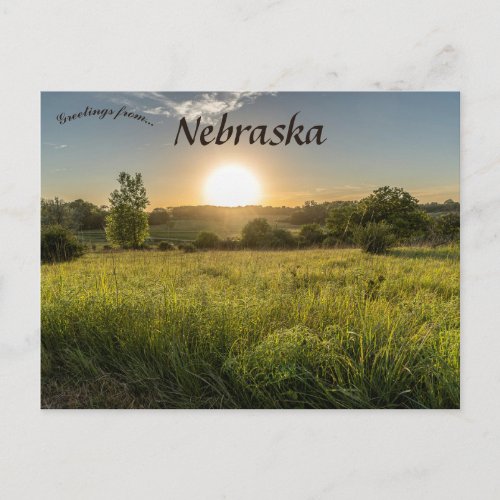 Sunset on the Prairie in Omaha Nebraska Postcard