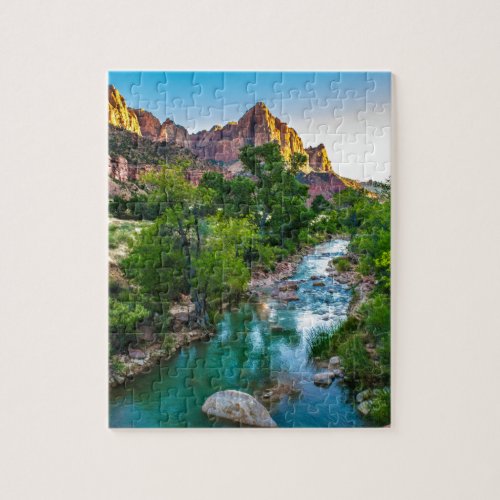 Sunset on the River in Zion Utah Jigsaw Puzzle