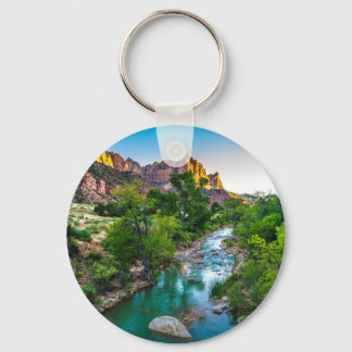 Sunset on the River in Zion, Utah Keychain
