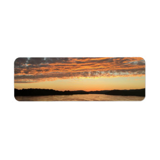 Sunset on the river label