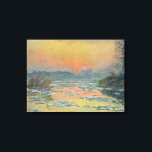 Sunset on the River Seine in Winter (Claude Monet) Canvas Print<br><div class="desc">This design features a painting by the French Impressionist artist Claude Monet (1840–1926). It shows a landscape scene of the River Seine in Lavacourt near Paris. The sun is setting on the horizon. It was painted after the melting of the ice floes on 5 January 1880. The original artwork is...</div>