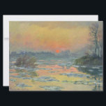 Sunset on the River Seine in Winter (Claude Monet) Card<br><div class="desc">This design features a painting by the French Impressionist artist Claude Monet (1840–1926). It shows a landscape scene of the River Seine in Lavacourt near Paris. The sun is setting on the horizon. It was painted after the melting of the ice floes on 5 January 1880. The original artwork is...</div>