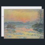 Sunset on the River Seine in Winter (Claude Monet) Card<br><div class="desc">This design features a painting by the French Impressionist artist Claude Monet (1840–1926). It shows a landscape scene of the River Seine in Lavacourt near Paris. The sun is setting on the horizon. It was painted after the melting of the ice floes on 5 January 1880. The original artwork is...</div>
