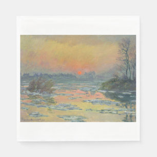 Sunset on the River Seine in Winter (Claude Monet) Napkins