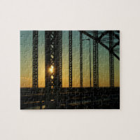 Sunset on the Robert Moses Bridge Long Island NY Jigsaw Puzzle