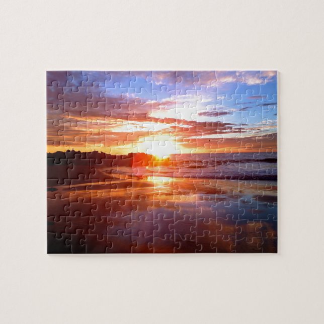 Sunset On The Rocks Jigsaw Puzzle (Horizontal)