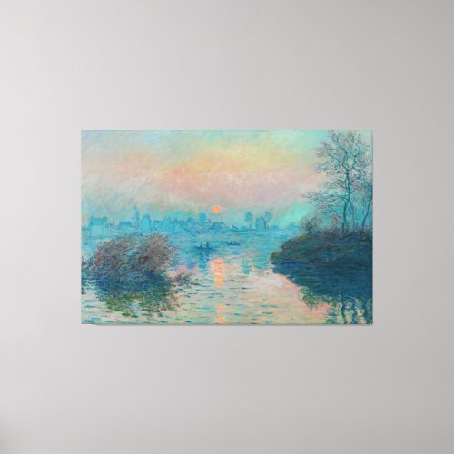 Sunset on the Seine at Lavacourt by Claude Monet Canvas Print