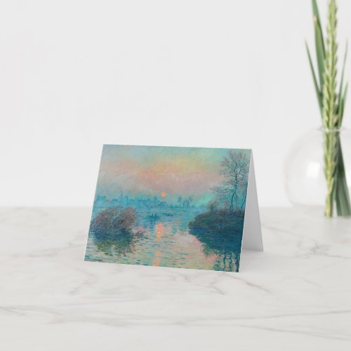 Sunset on the Seine at Lavacourt by Claude Monet Thank You Card