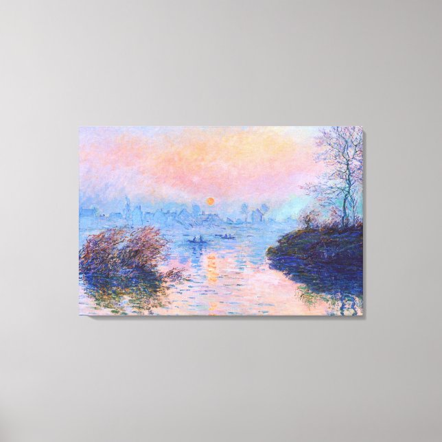 Sunset on the Seine at Lavacourt Monet Fine Art Canvas Print (Front)