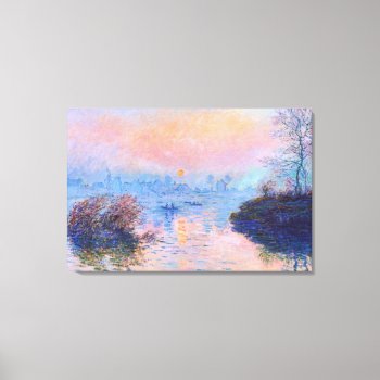 Sunset On The Seine At Lavacourt Monet Fine Art Canvas Print by monetart at Zazzle