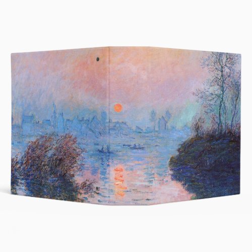 Sunset on the Seine Claude Monet     3 Ring Binder
