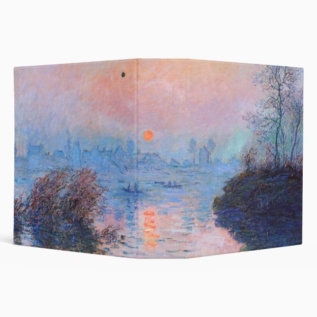 Sunset on the Seine Claude Monet     3 Ring Binder (Background)
