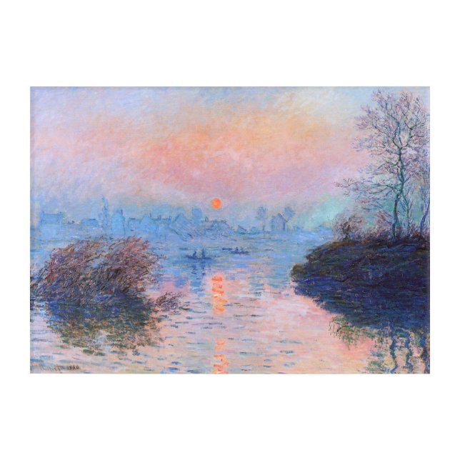 Sunset on the Seine Claude Monet   Acrylic Print (Front)