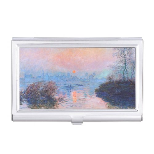 Sunset on the Seine Claude Monet     Business Card Case