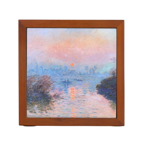Sunset on the Seine Claude Monet    Desk Organizer