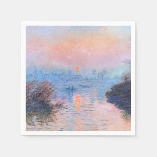Sunset on the Seine Claude Monet     Napkins